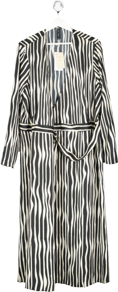 MANGO Black Striped Midi Dress BNWT  UK 22