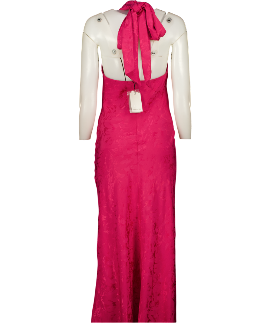 NOBODY'S CHILD Pink Floral Jacquard Fifi Maxi Dress UK 10