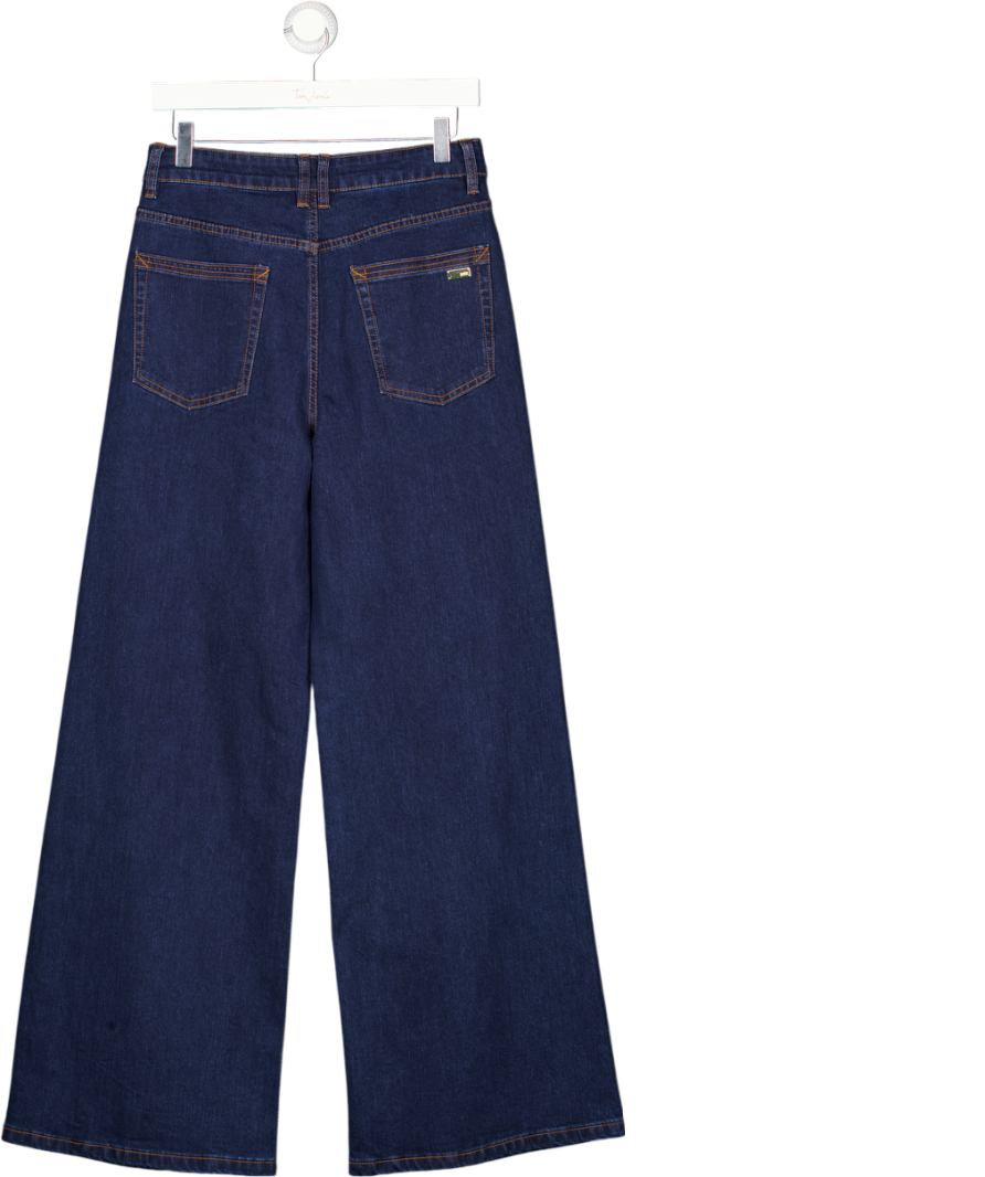 KAREN MILLEN Blue Dark Bkue High Waist Wide Leg Jeans UK 10
