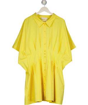 ANTHROPOLOGIE - EXQUISE Yellow The Tobie Button-front Pleated Shirt Dress UK XXXL