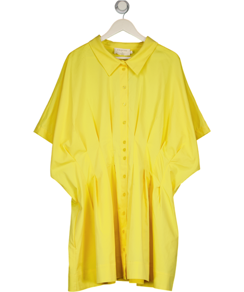 ANTHROPOLOGIE - EXQUISE Yellow The Tobie Button-front Pleated Shirt Dress UK XXXL