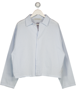 GLORYDAYS White / Blue Stripe One Button Shirt UK L