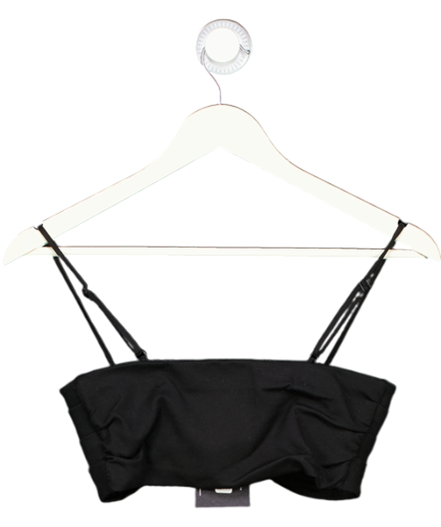 & Other Stories Black Textured Bandeau Bikini Top UK XS