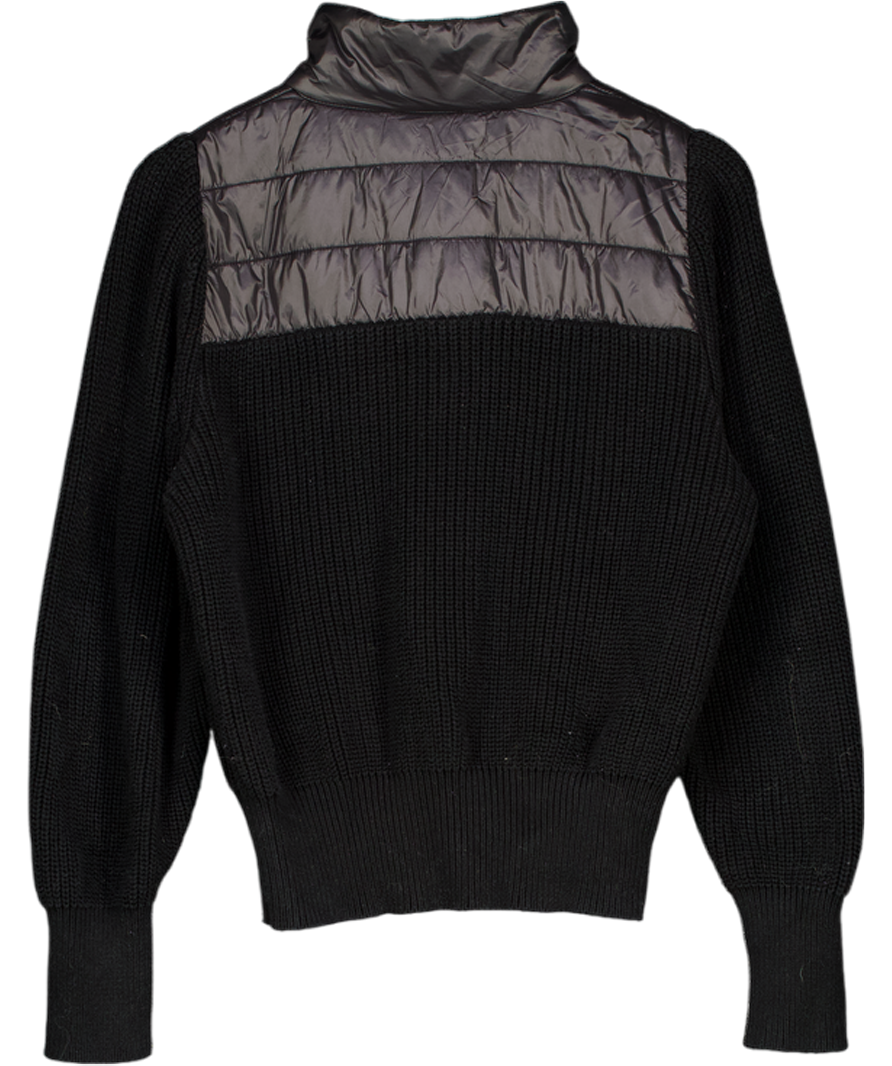 VARLEY Black Daines Quilted Top Half Zip Sweatshirt UK S