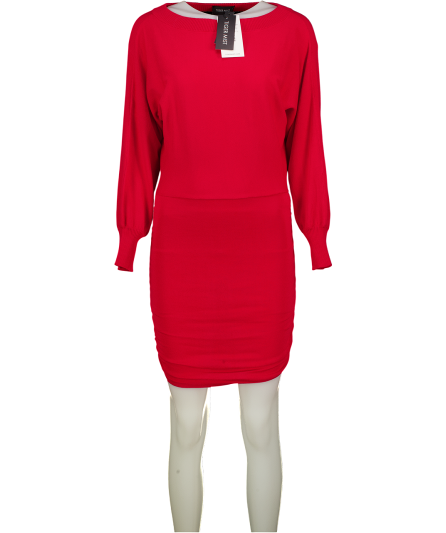 TIGER MIST Red Off The Shoulder Janine Mini Dress UK S/M