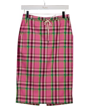 Essentiel Antwerp Pink Plaid Pencil Skirt UK 6