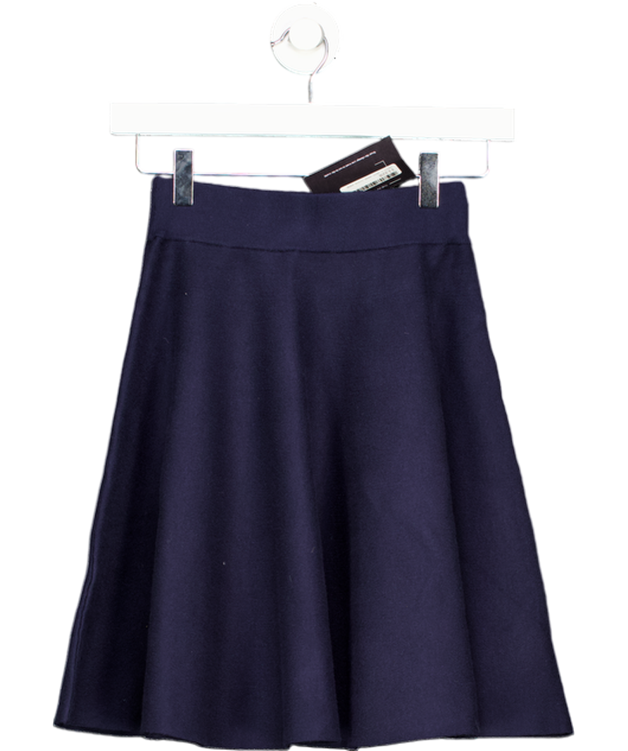 Karen Millen Blue Compact Yarn Full Knitted Skirt UK XS