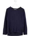 TALBOTS Navy Blue Cotton Blend Crew Neck Jumper UK M