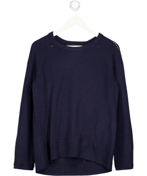 TALBOTS Navy Blue Cotton Blend Crew Neck Jumper UK M