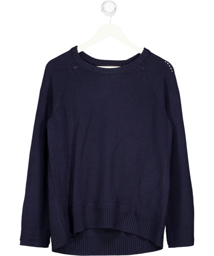 TALBOTS Navy Blue Cotton Blend Crew Neck Jumper UK M