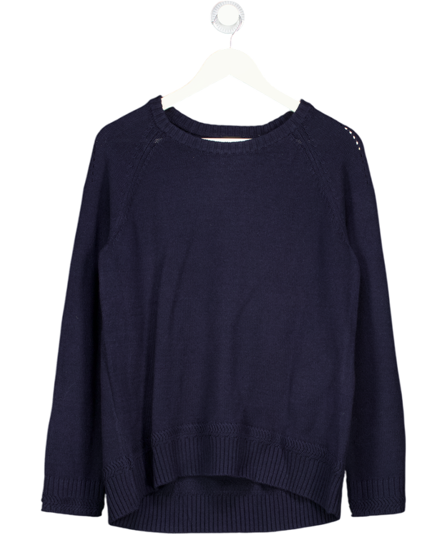TALBOTS Navy Blue Cotton Blend Crew Neck Jumper UK M