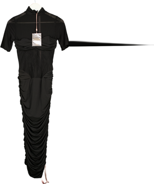 HOUSE OF CB Sorrel Black Semi Sheer Midi Dress UK S