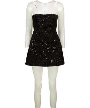 WANDERDOLL Sparkling Strapless Black Mini Dress UK 6