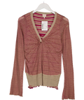 Whistles Pink V-neck Chevron Print Long Sleeve Knit Top UK 12