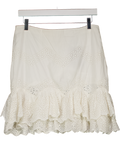 H&M White Broderie Tiered Mini Skirt UK 14