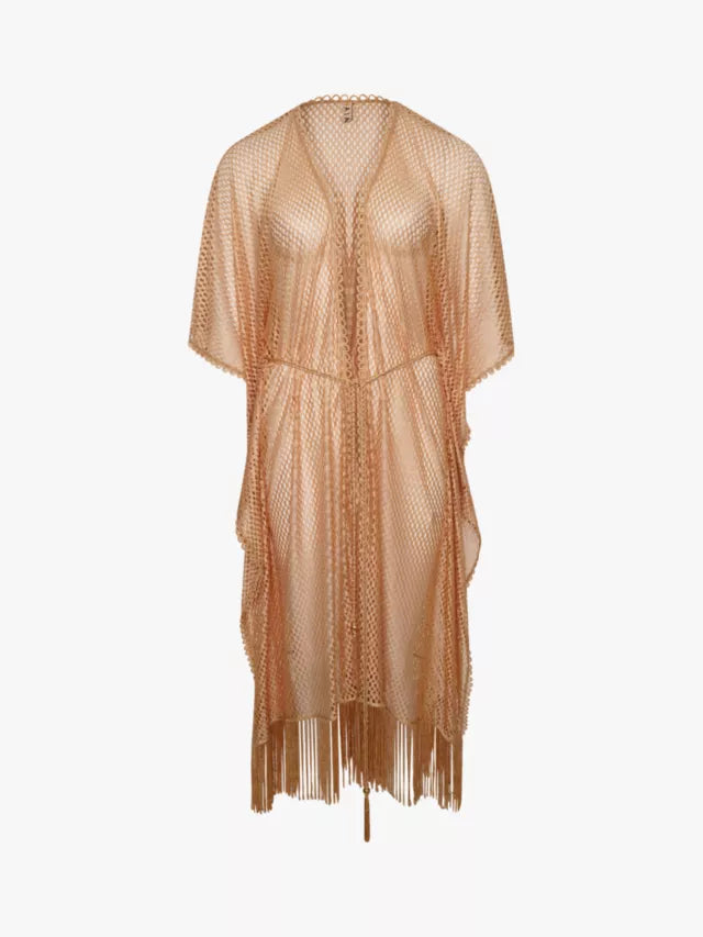 Naia Rosa Mesh Beach Kaftan, Gold