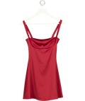 WHITE FOX Red Satin Mini Dress UK S