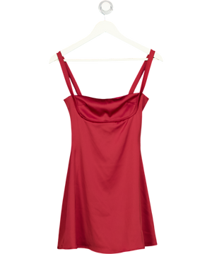 WHITE FOX Red Satin Mini Dress UK S
