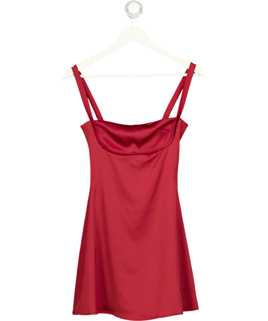 WHITE FOX Red Satin Mini Dress UK S