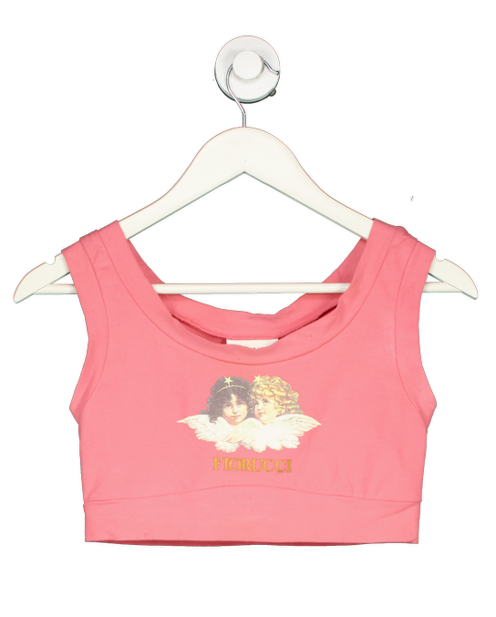 FIORUCCI Pink Angel Print Crop Top UK L