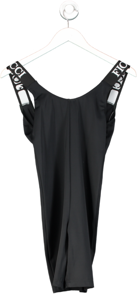 FIORUCCI Black Printed Strap Sleeveless Playsuit UK S/M