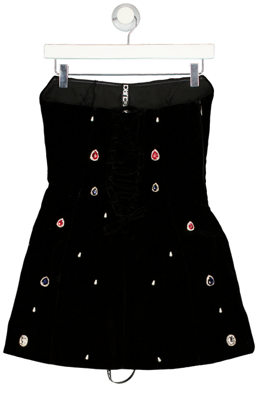 MURCI Black Ruby Embellished Mini Dress UK 6