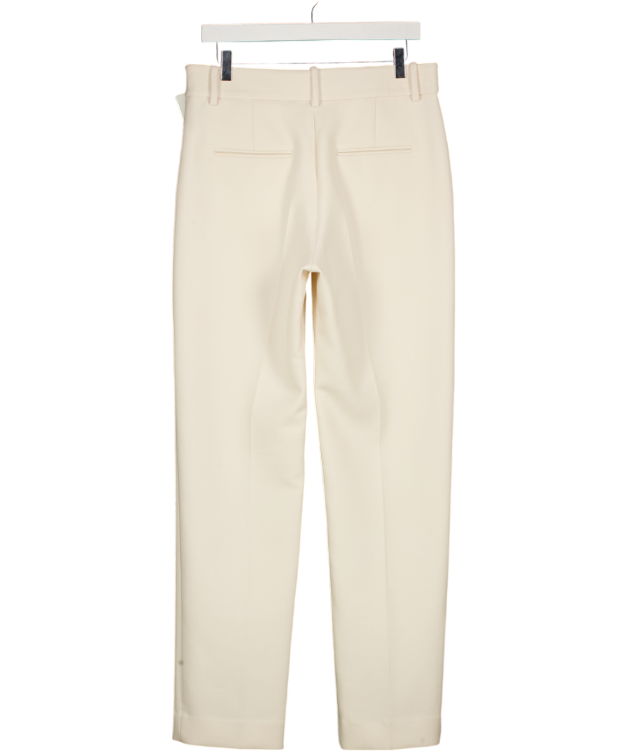 KHAITE Cream Cambie Virgin Wool Twill Straight-leg Trousers Us 4 UK 8