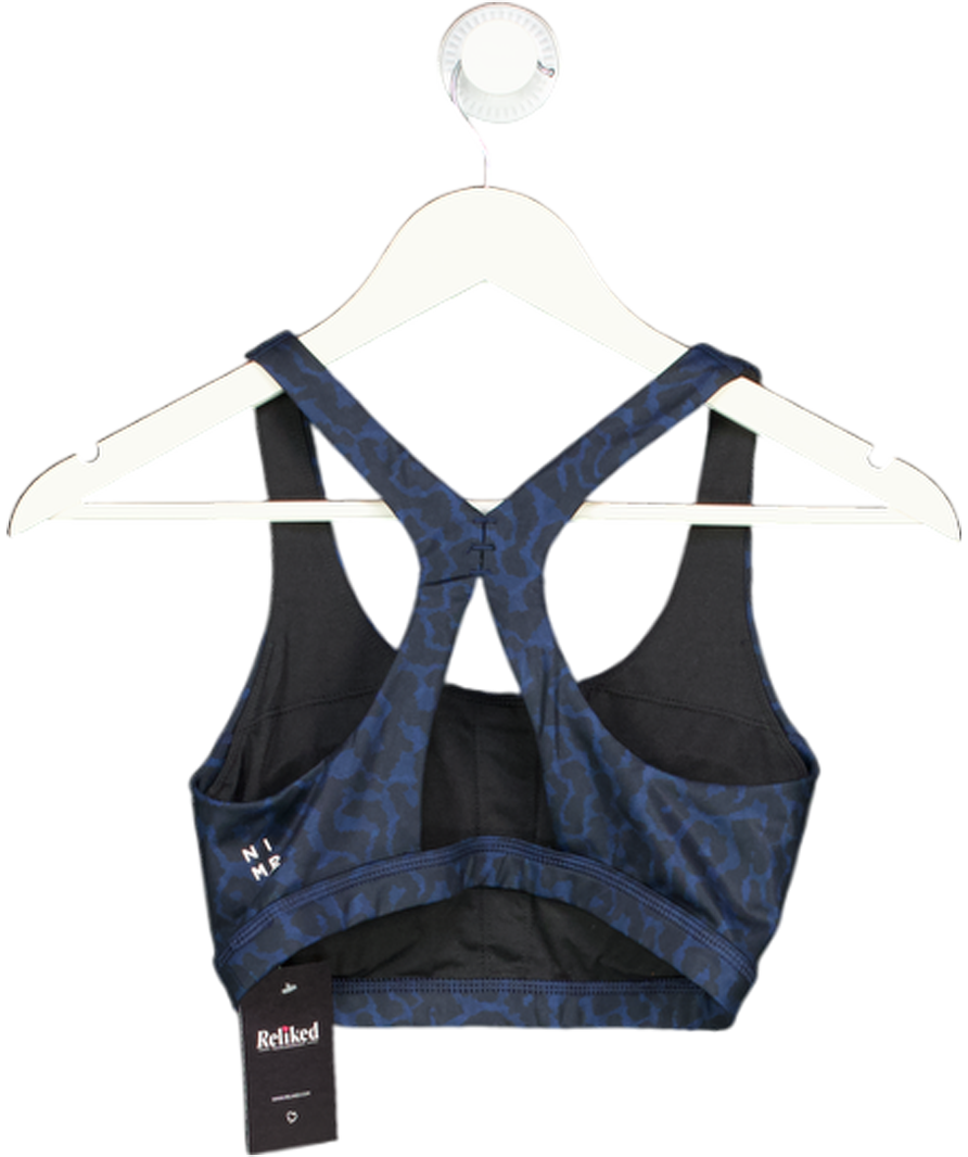 Nimble Blue Leopard Padded Sports Bra UK 10