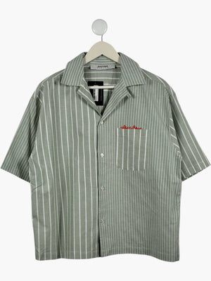 ABOUT:BLANK Green Striped Cotton Shirt UK L