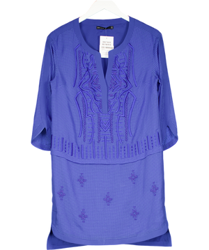 Karen Millen Ltd.edition Oriental Embroidered Beaded Cobalt Blue Mini Dress UK 10
