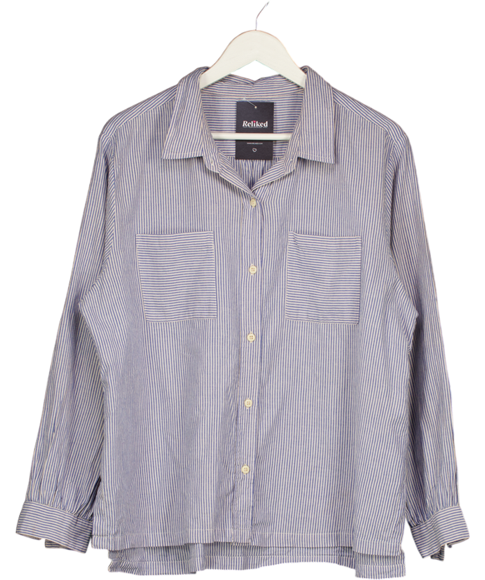 CELTIC & CO Blue Stripe Side Split Shirt UK 16