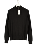 Icon Amsterdam Black The Santoni Quarter Zip Sweater UK M