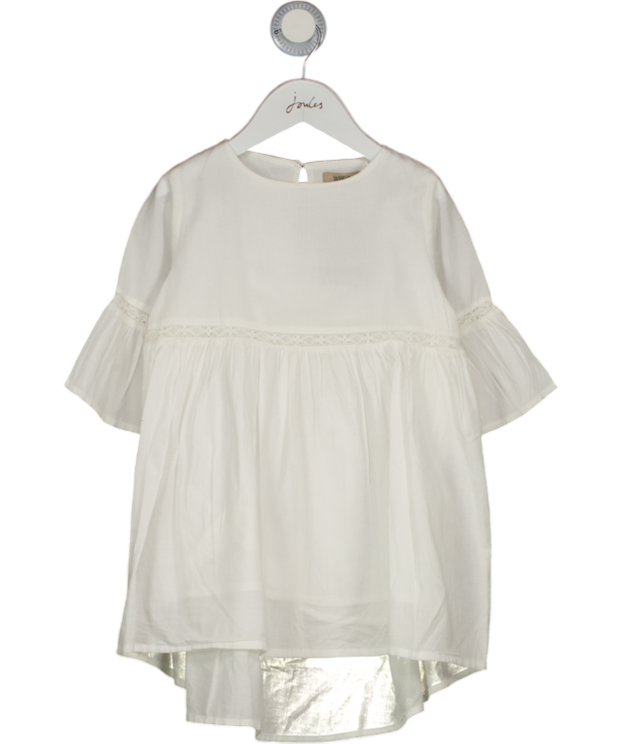 WHEAT KIDS White 100% Cotton Lace Insert Dress 4 Years