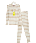 THE WHITE COMPANY KIDS Beige Jingles Reindeer Natural Stripe Pyjamas Age 4-5 Years 4 Years