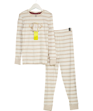 THE WHITE COMPANY KIDS Beige Jingles Reindeer Natural Stripe Pyjamas Age 4-5 Years 4 Years