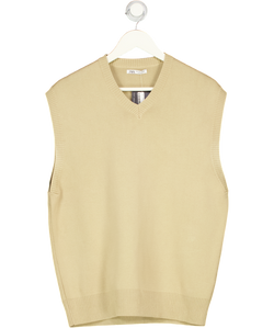 ZARA Beige 100% Cotton Knit Vest Top UK L