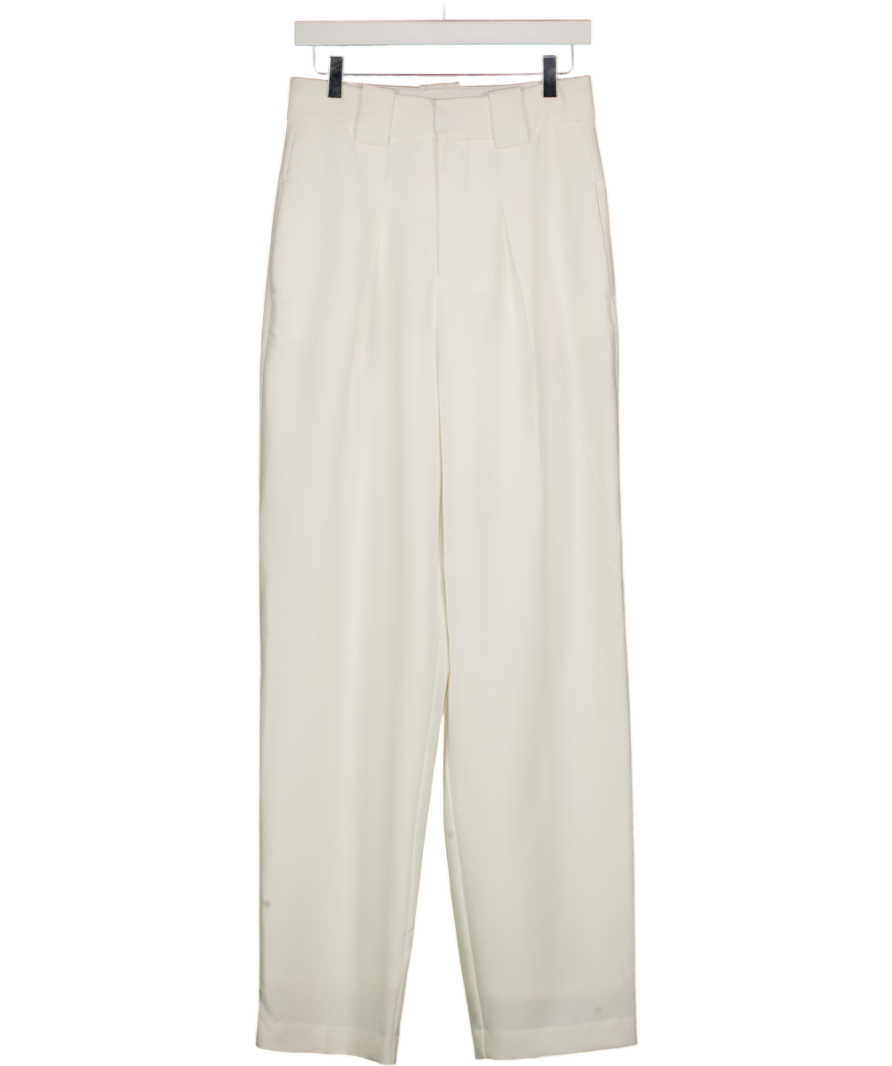 SUNDARBAY White High-waist Tailored Barrel Trousers UK S