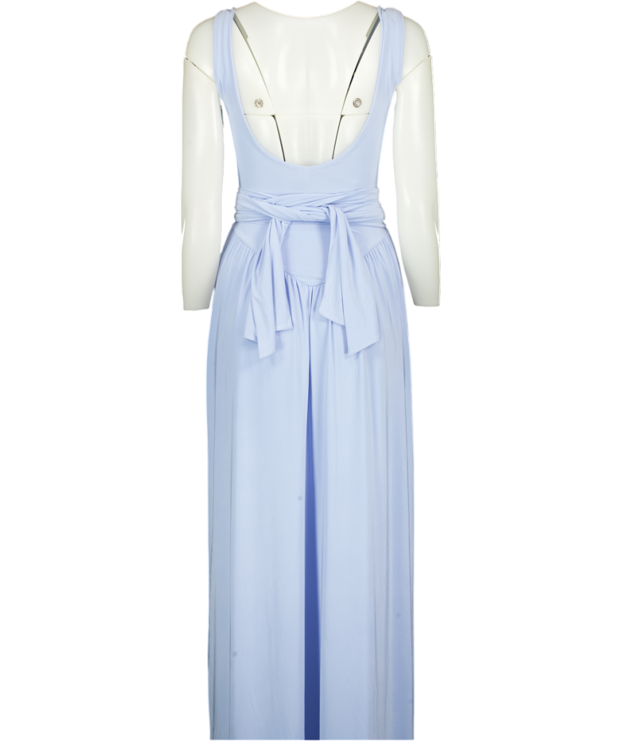 ASOS Design Slinky Maxi Dress With Scarf Detail In Pale Blue UK XS