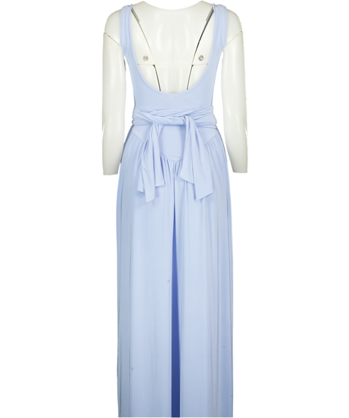 ASOS Design Slinky Maxi Dress With Scarf Detail In Pale Blue UK XS
