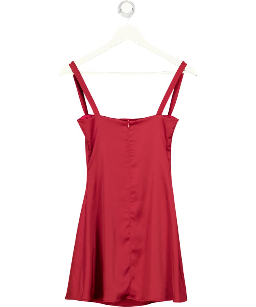 WHITE FOX Red Satin Mini Dress UK S