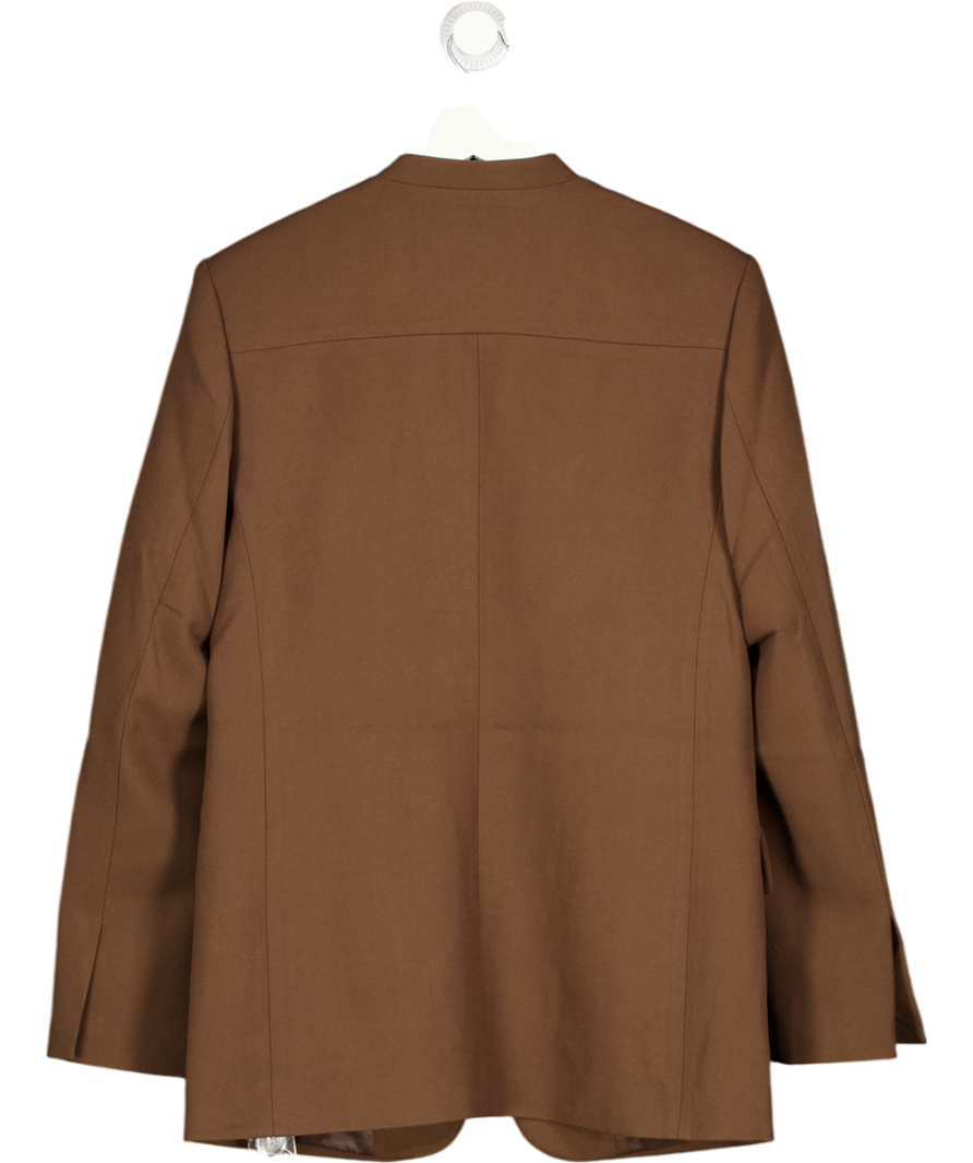 DISSH Ultimate Collarless Straight Blazer In Chocolate Brown UK 6