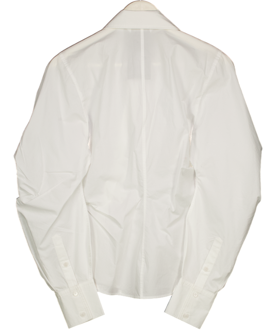 & Other Stories White Asymmetrical Cotton Shirt UK 8
