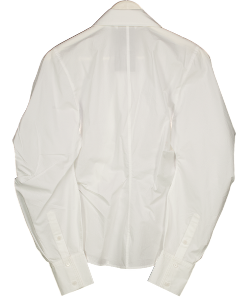 & Other Stories White Asymmetrical Cotton Shirt UK 8