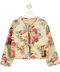 PENELOPE CHILVERS Multicoloured Linen Blend Quilted Floral Painswick Jacket UK S