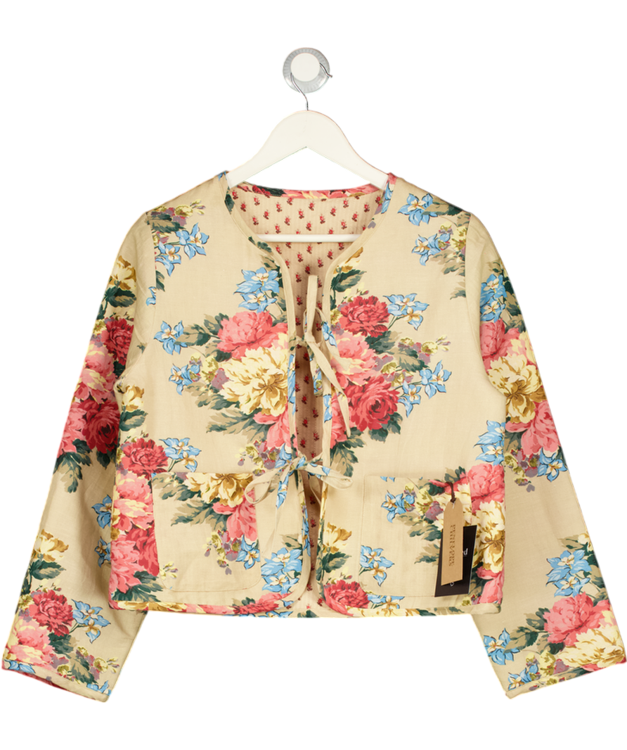 PENELOPE CHILVERS Multicoloured Linen Blend Quilted Floral Painswick Jacket UK S