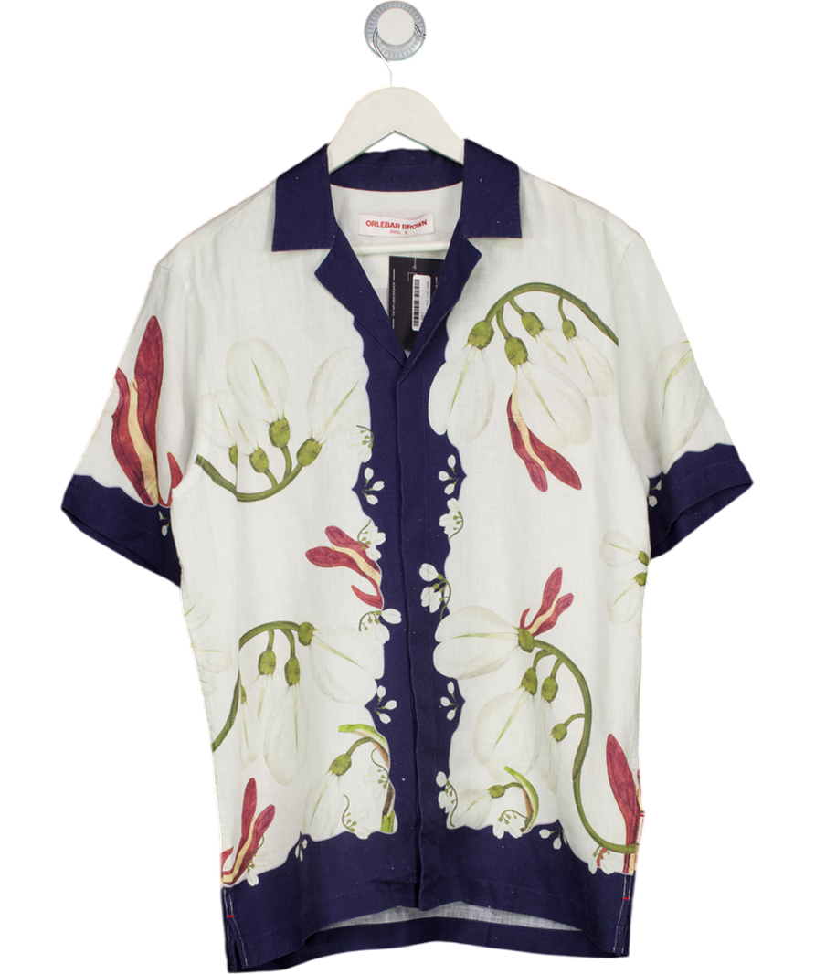 Orlebar Brown White Maitan Linen Shirt UK S