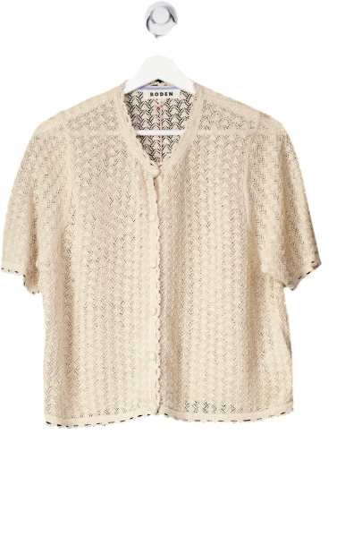 boden Nude Cropped Short Sleeve Cardigan BNWT UK L