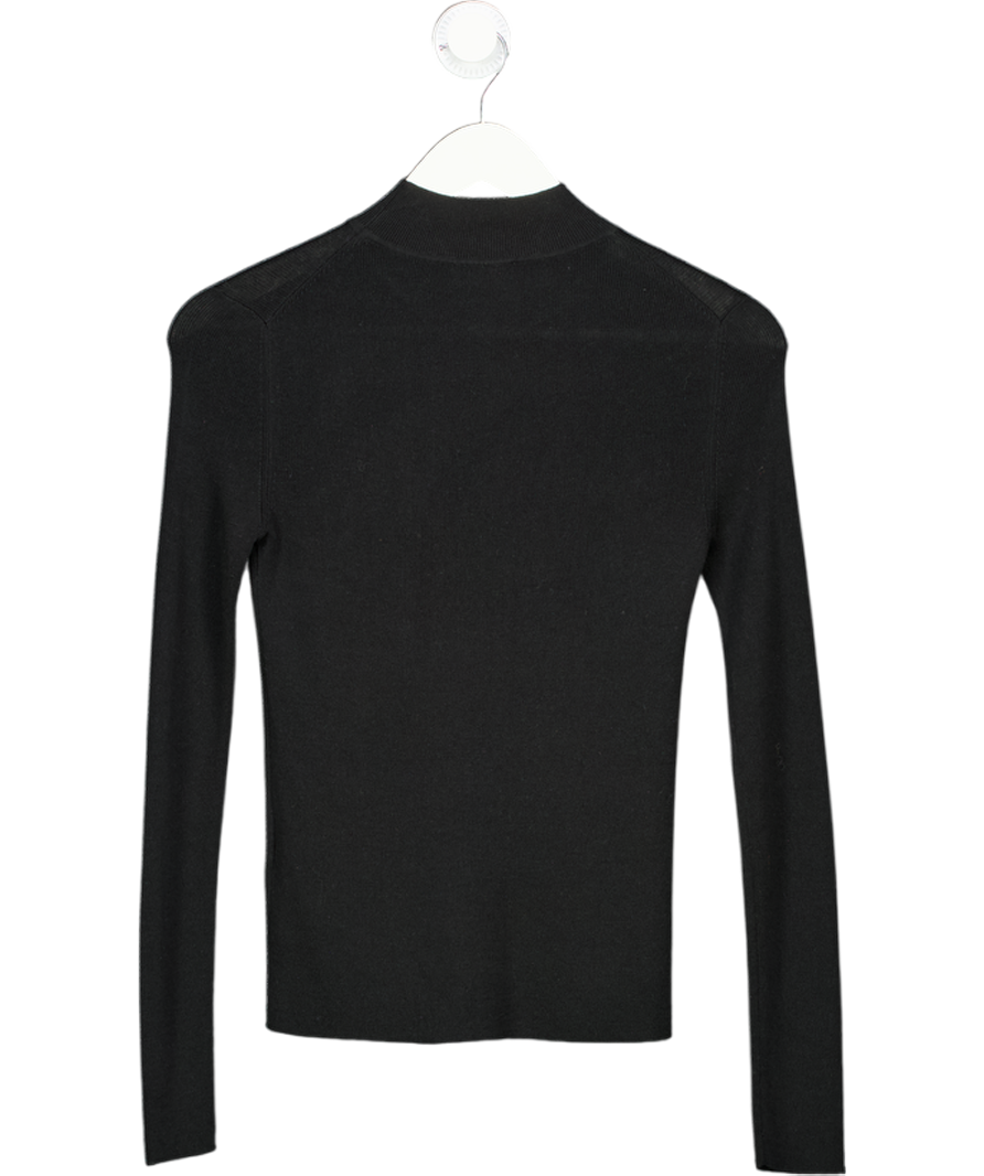 LILYSILK Black Essential Silk / Cashmere Blend Top UK XS