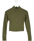 CRZ YOGA Green Butterluxe Full Zip Crop Running Jacket UK 6