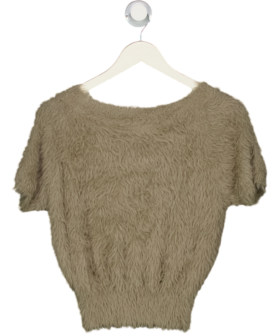VRG GRL Brown Nadine Knit Top Smoke UK M